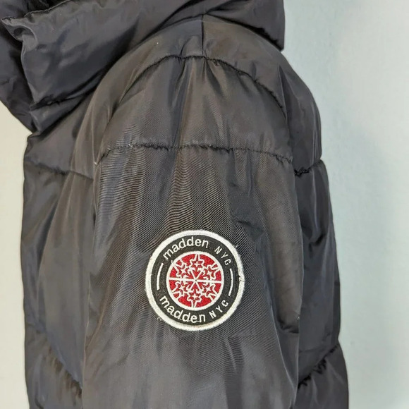 Madden NYC Ski Jacket/Puffer Jacket with Pockets, side zipper, Black Size S/P - Picture 7 of 10